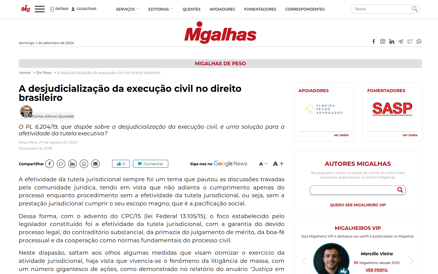 A desjudicialização da execução civil no direito brasileiro